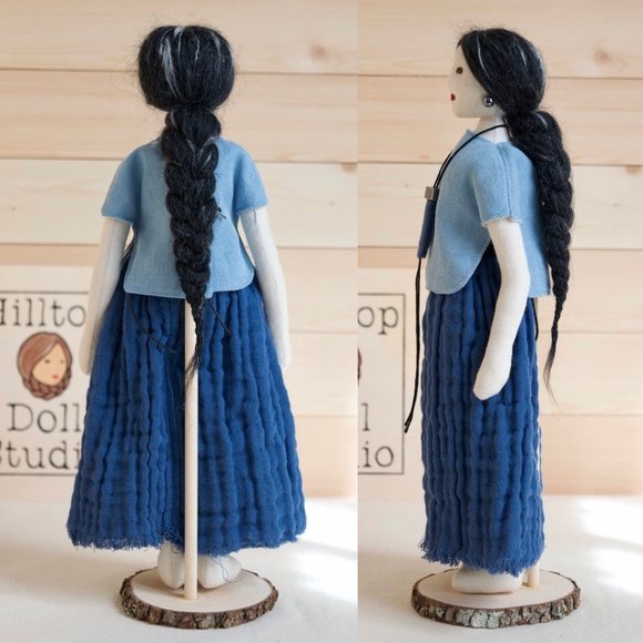 Fabric Doll "Willow" Handcrafted Textile Cloth Heirloom Primitive Doll - Picture 5 of 15